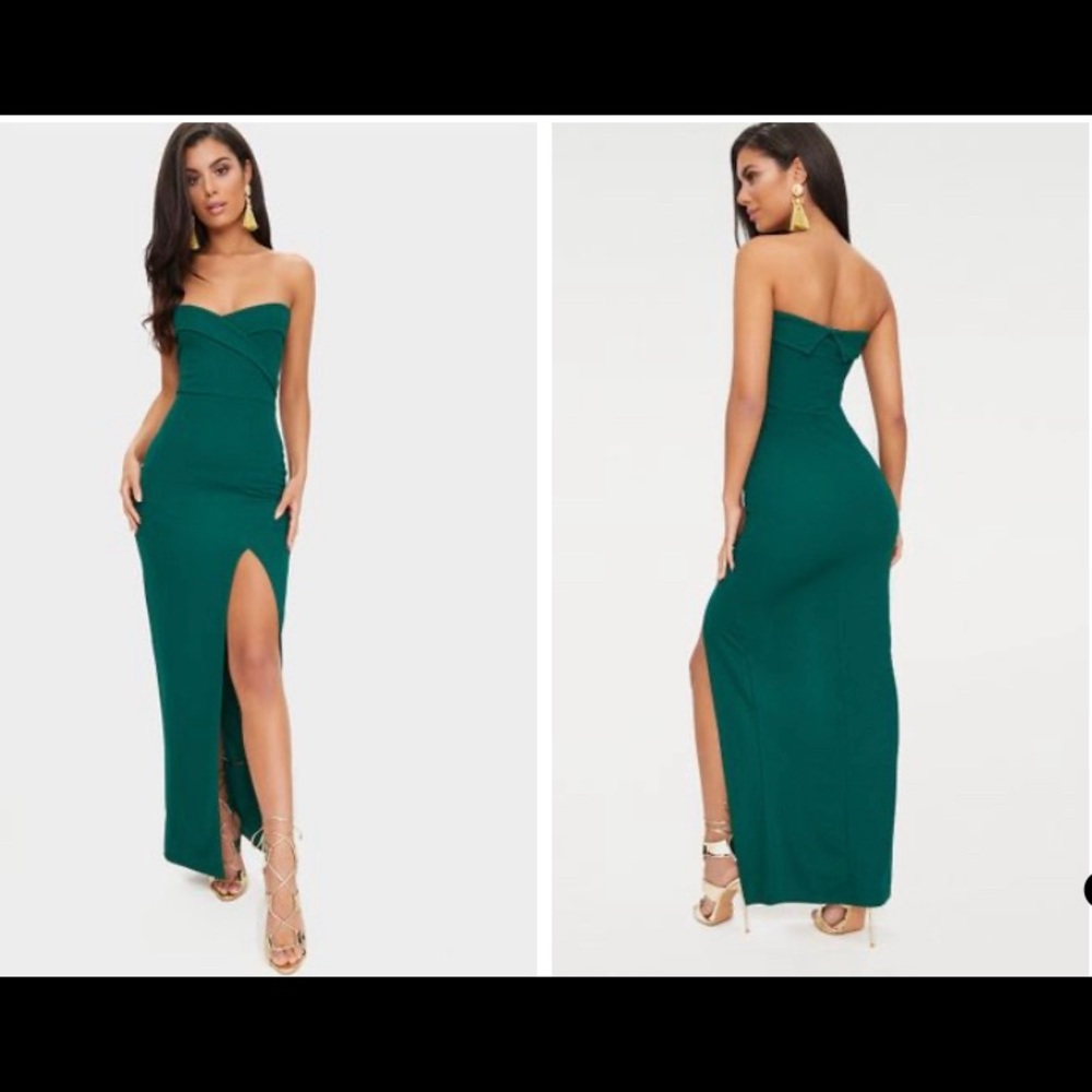Emerald Green Extreme Split Maxi Dress